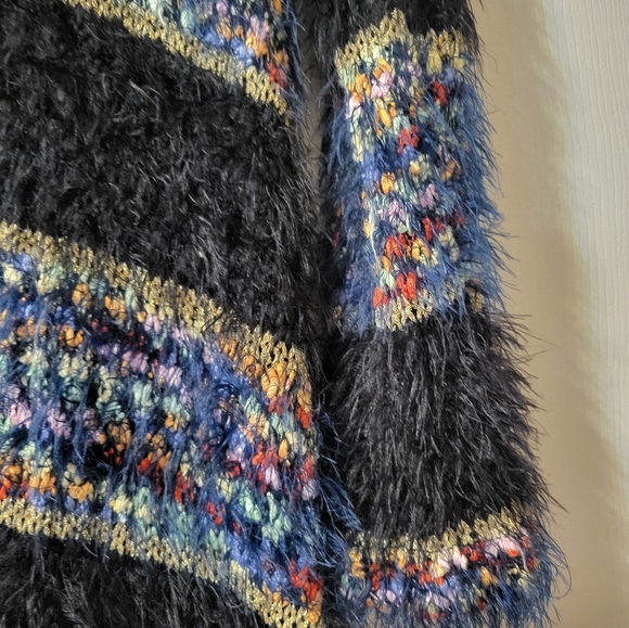 CLEARANCE New Directions Black and Multicolor Cowl Neck Sweater - Picture 6 of 10